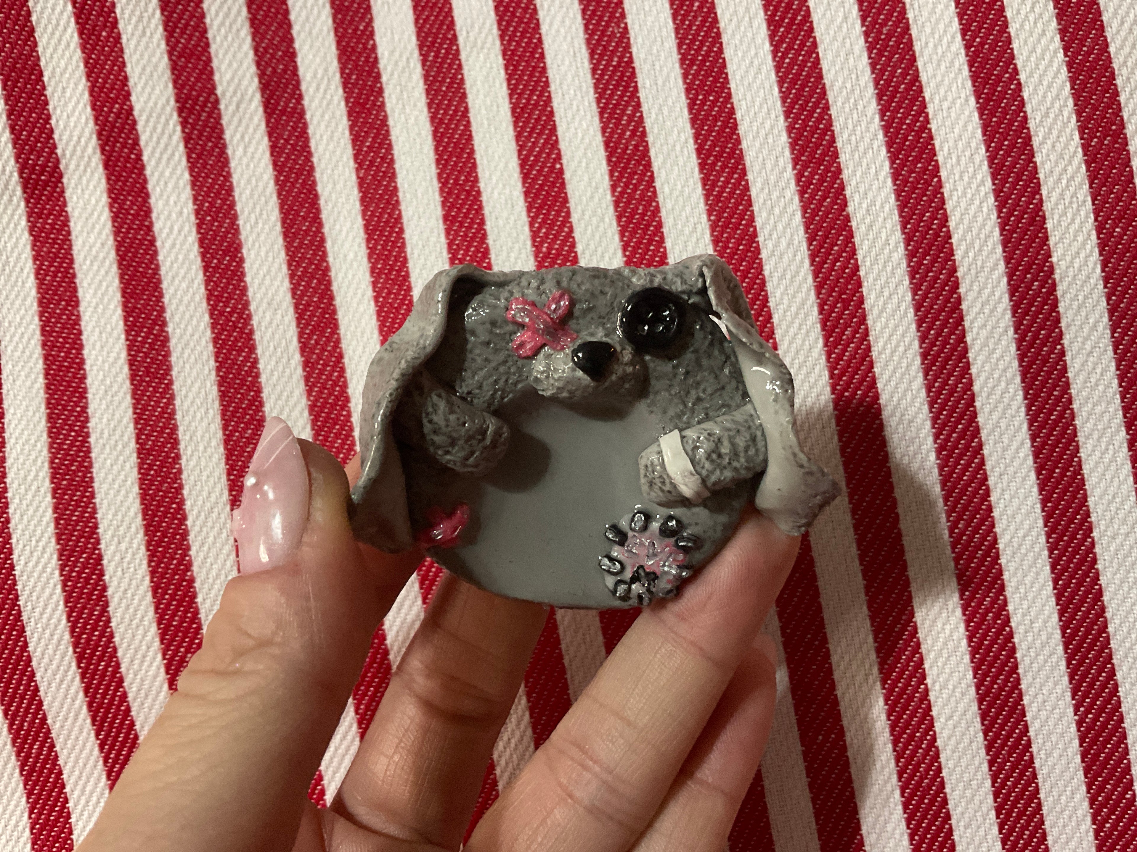 Love me Bunny worry stone, with all the bandages and broken parts this cutie still needs love too