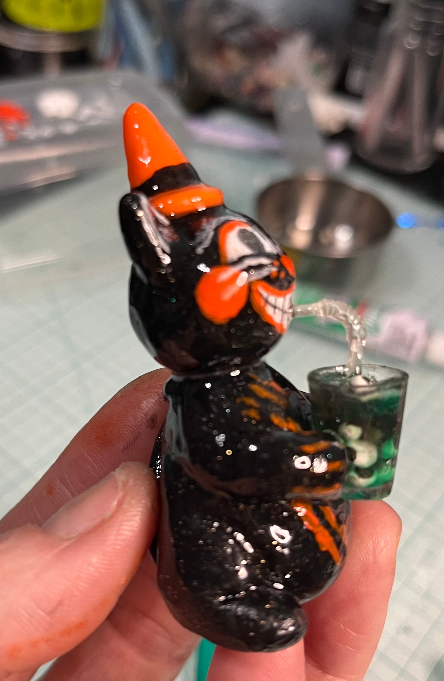 Clay and hand painted clay figure