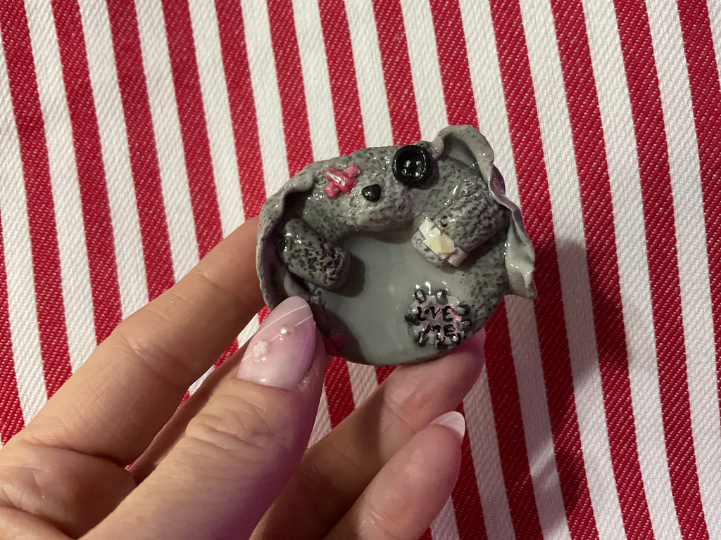 Love me Bunny worry stone, with all the bandages and broken parts this cutie still needs love too