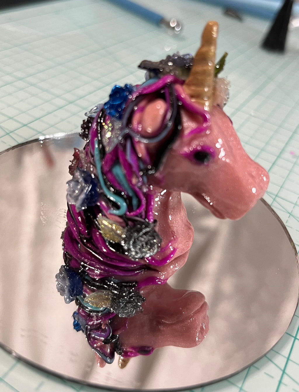 Unicorn bundle with hand painted tote and handcrafted figures