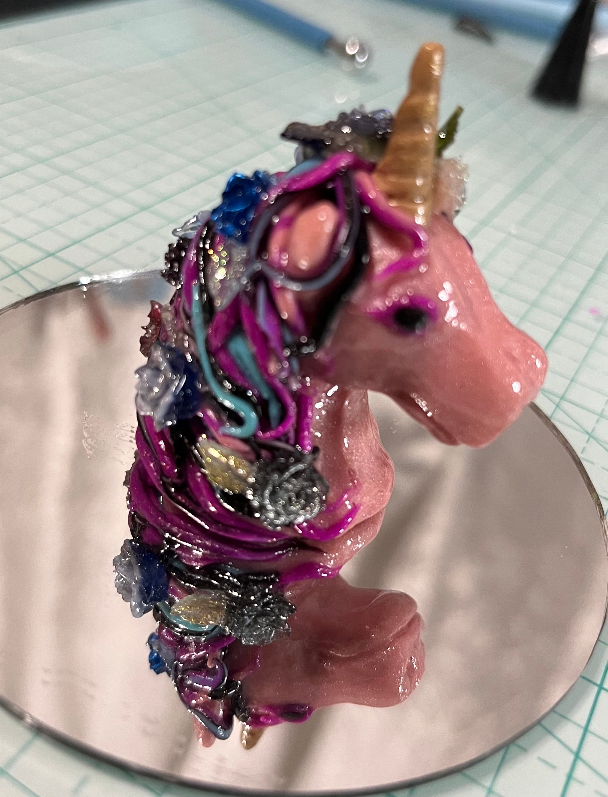 Unicorn bundle with hand painted tote and handcrafted figures