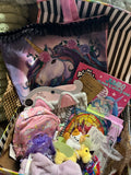 Unicorn bundle with hand painted tote and handcrafted figures