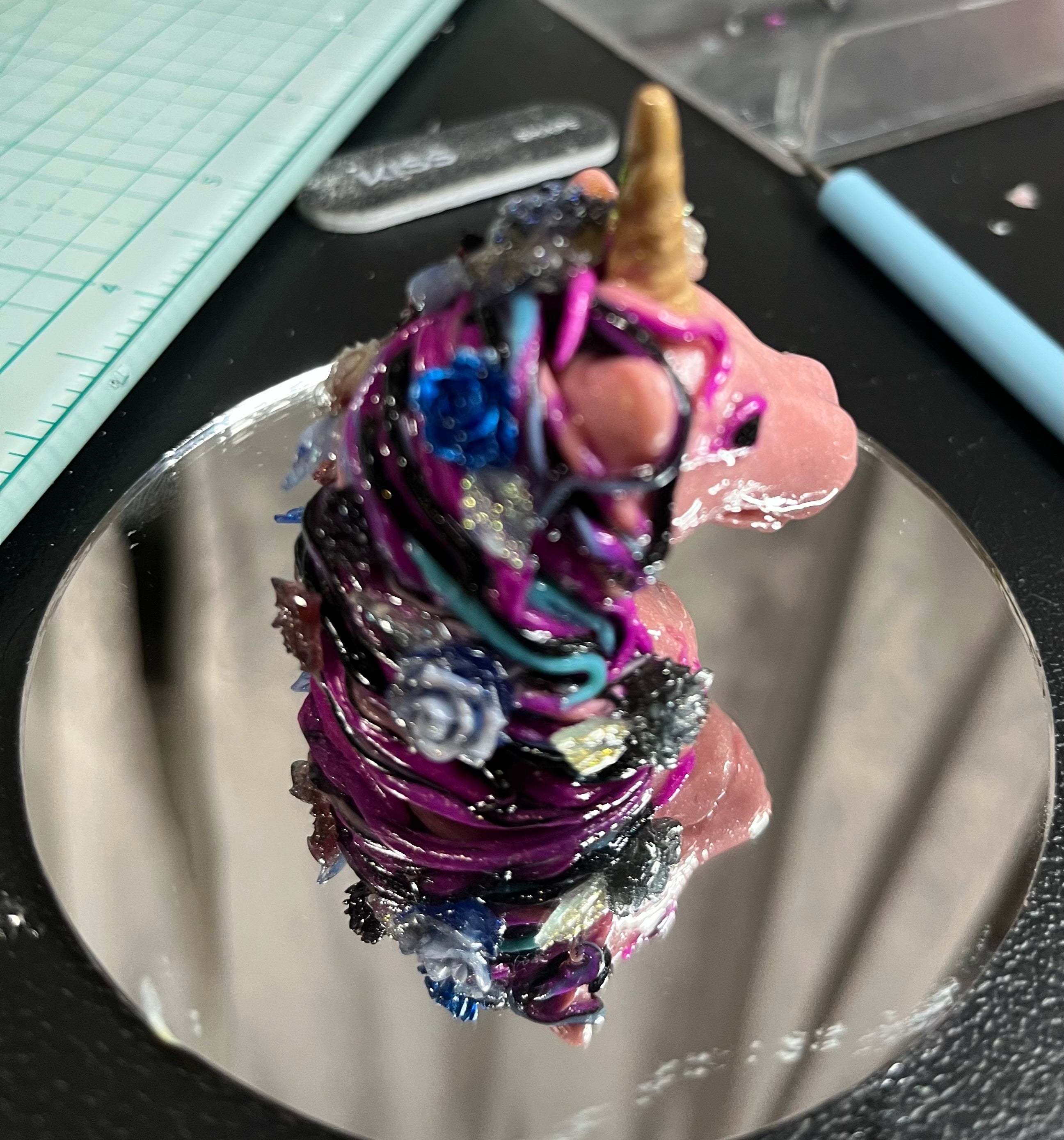 Unicorn bundle with hand painted tote and handcrafted figures