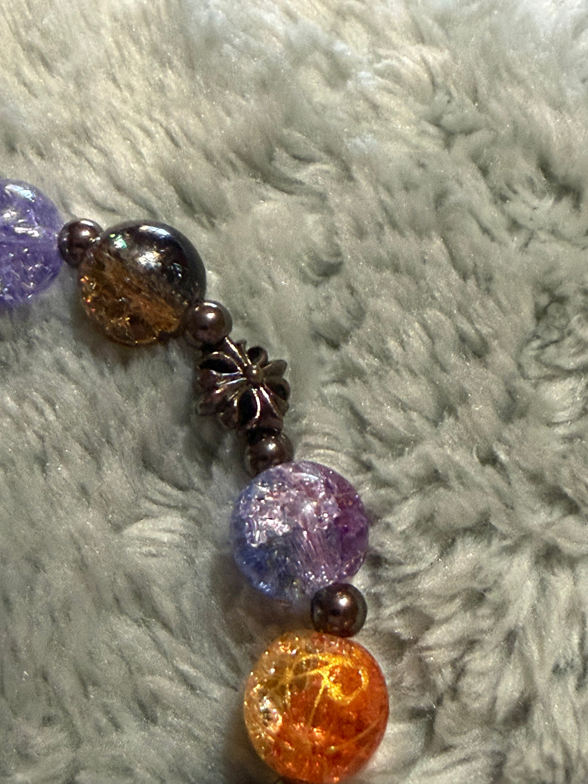 Halloween Clay Charm Pumpkin Glass bead Bracelet