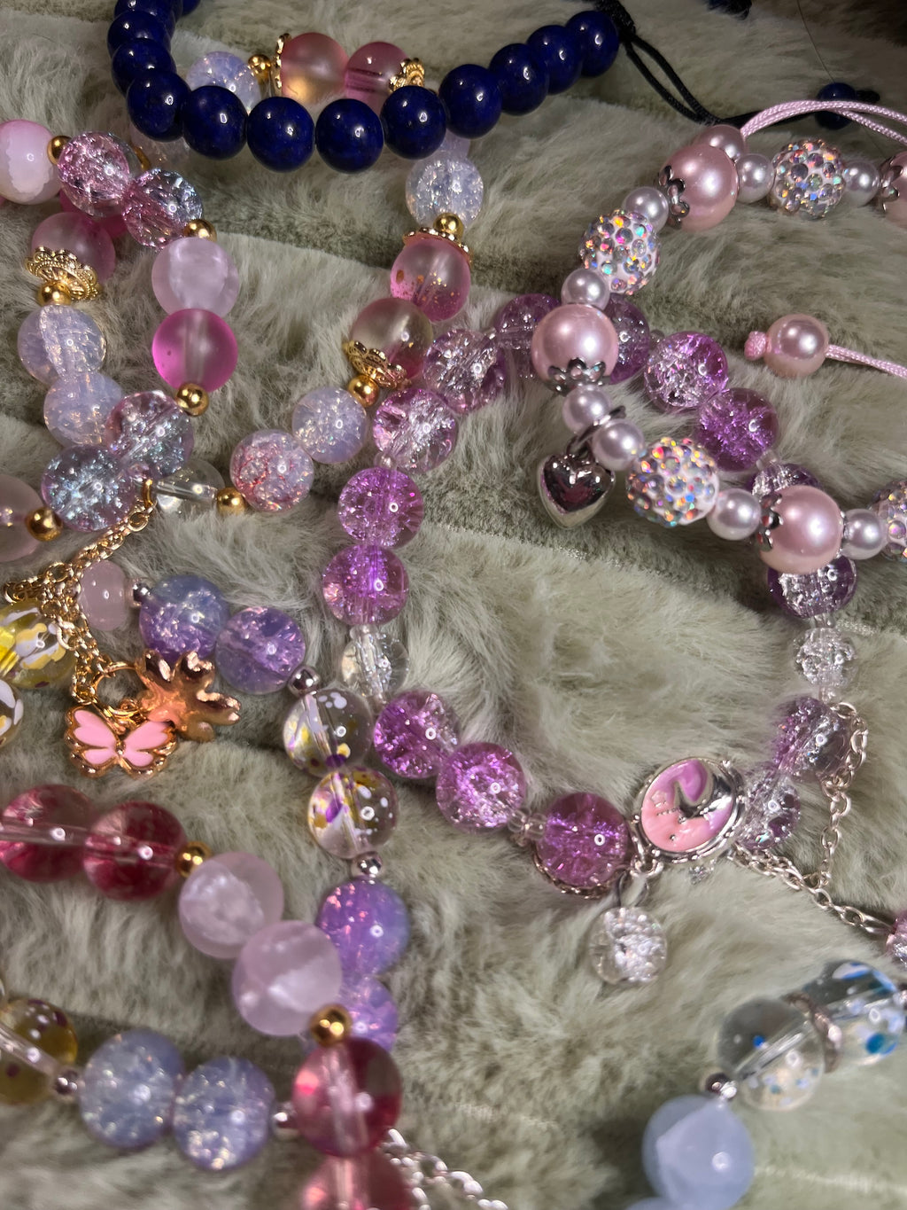 Glass bead bracelet bundle