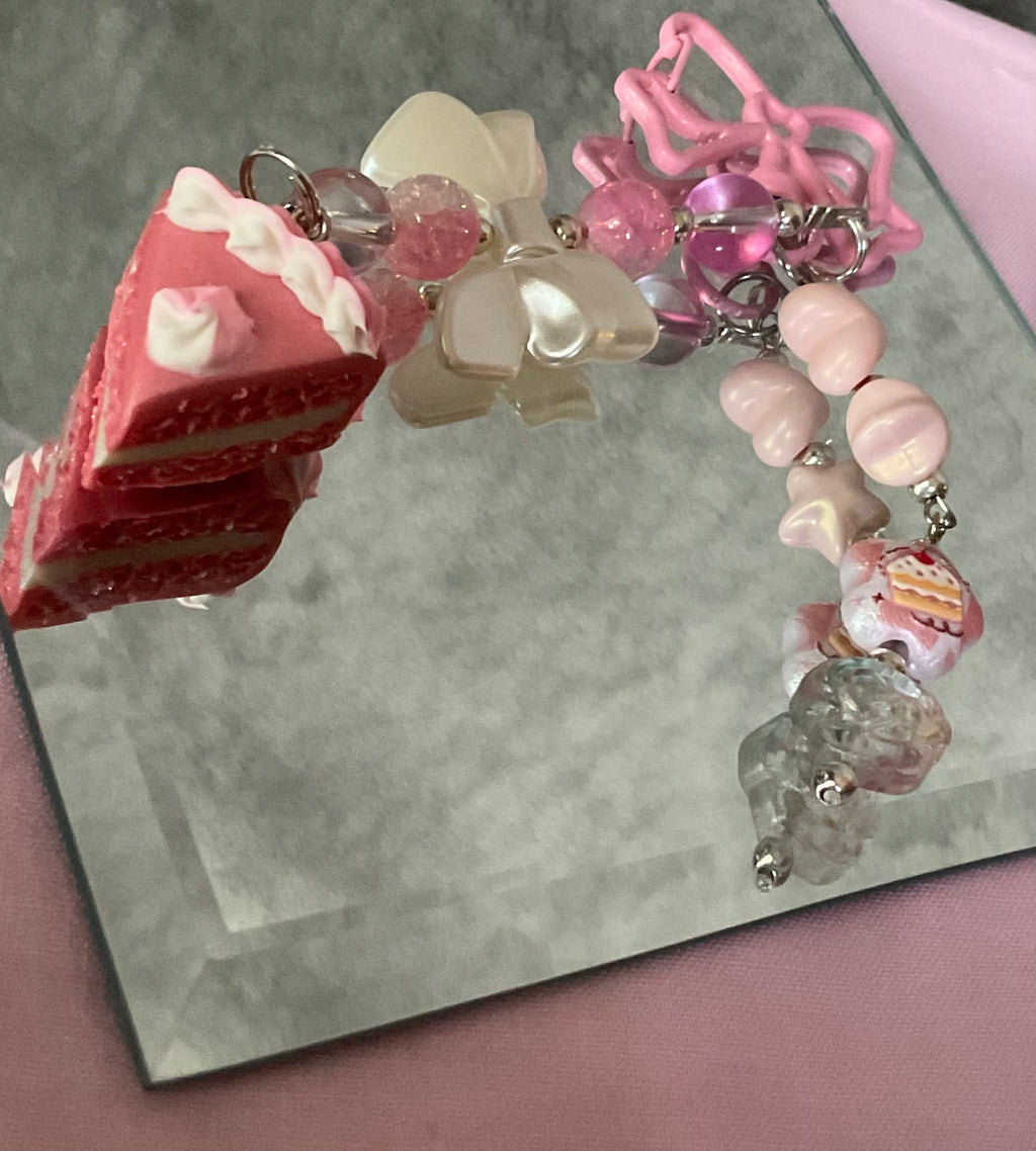 Clay cake key charm