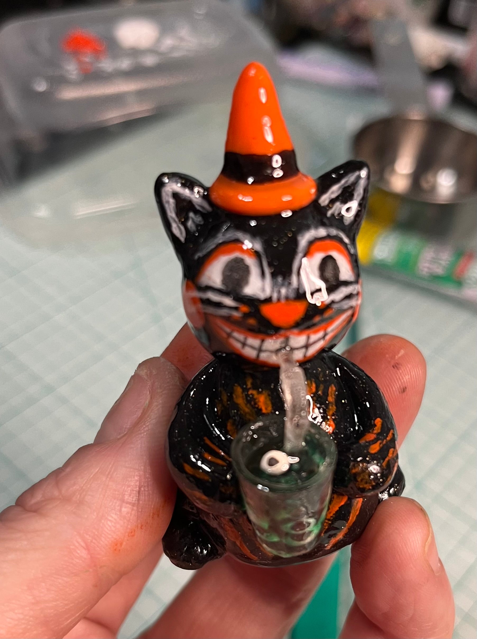 Clay and hand painted clay figure