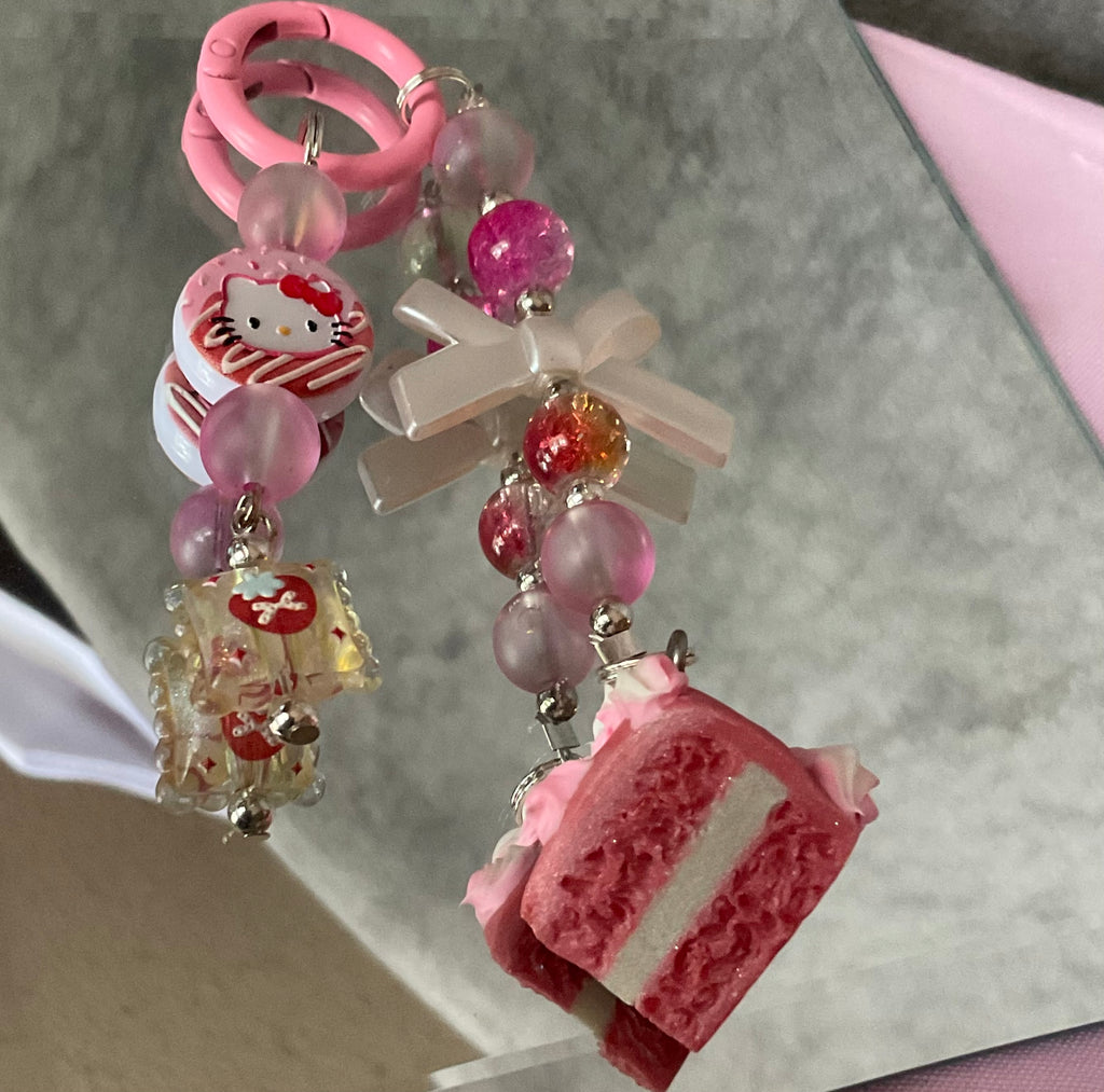 Clay cake key charm