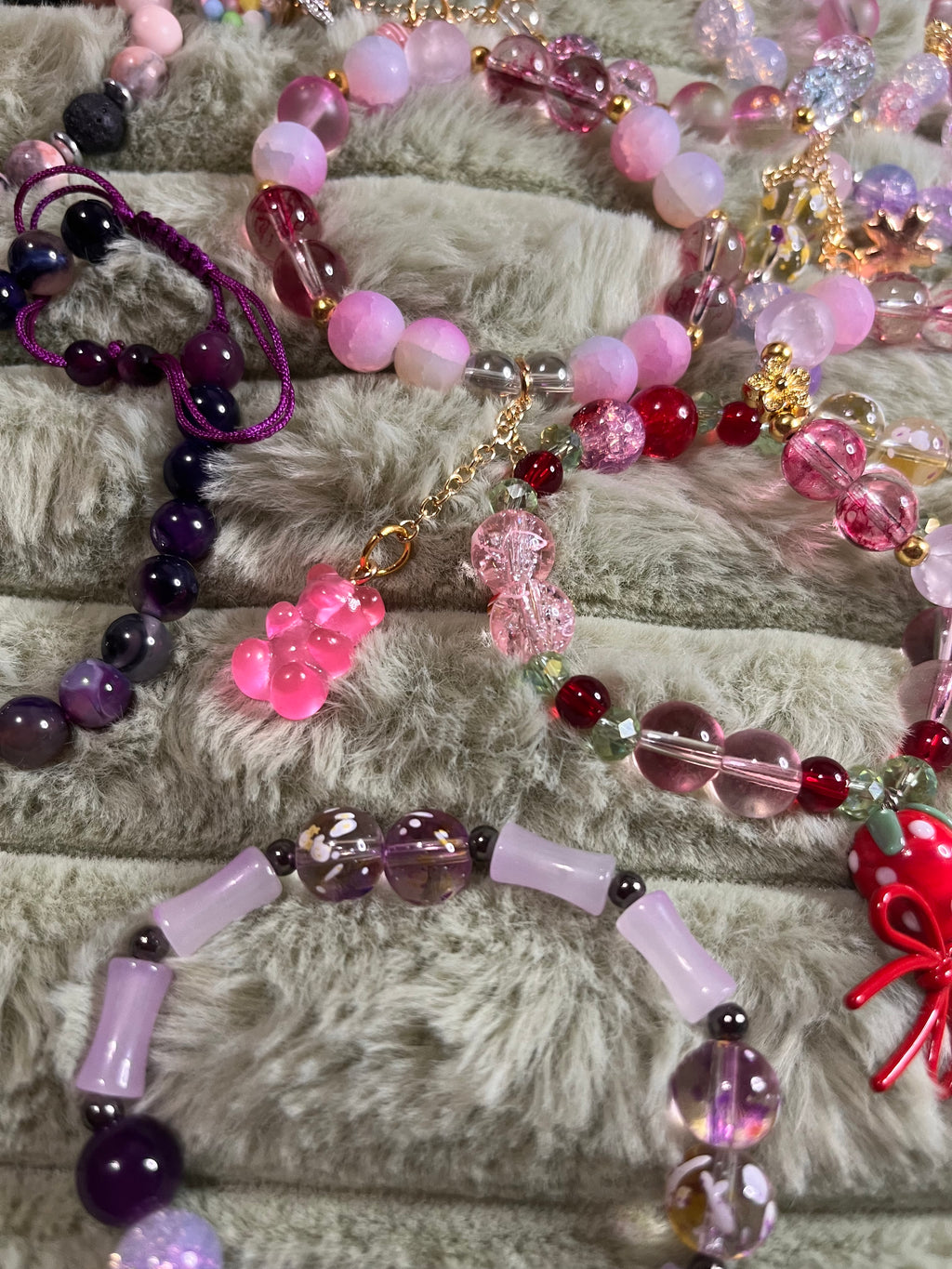 Glass bead bracelet bundle