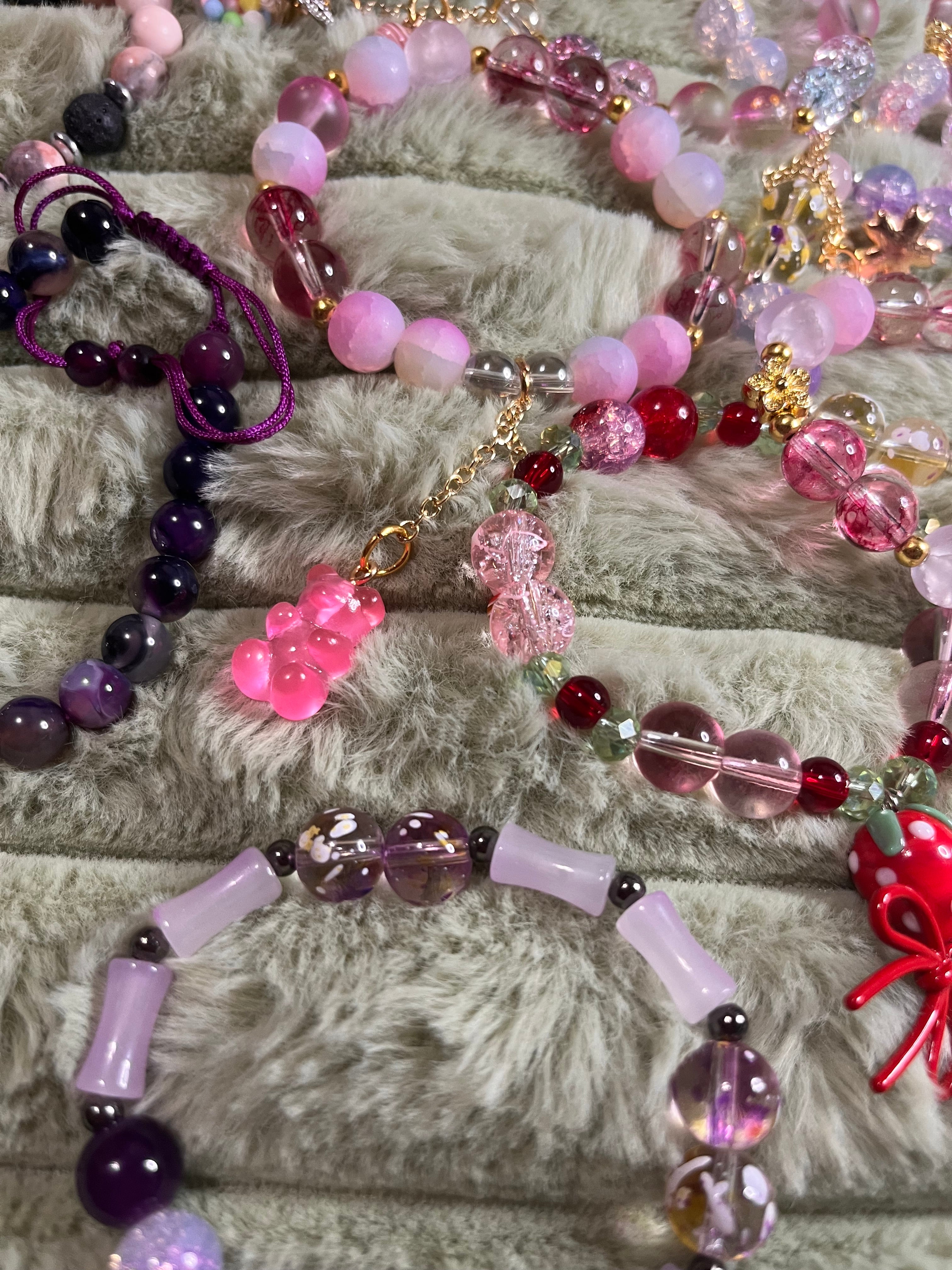 Glass bead bracelet bundle