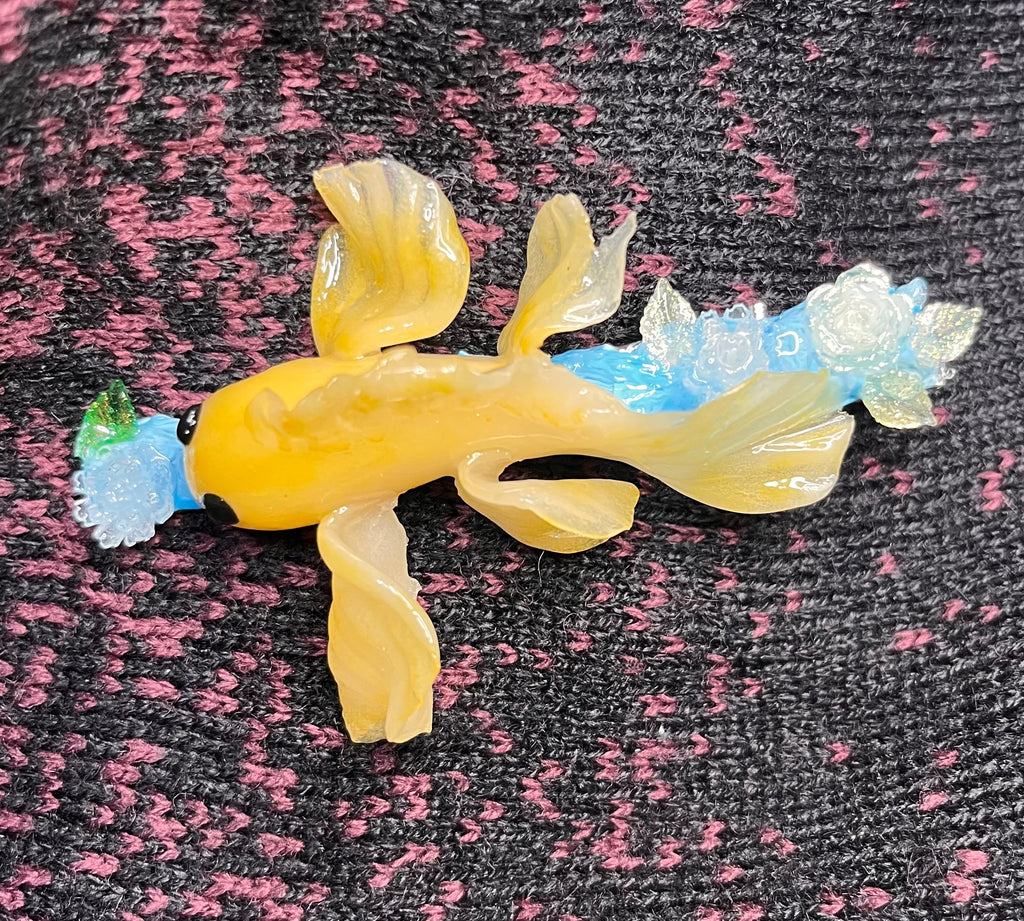 Yellow Koi Fish Hair clip