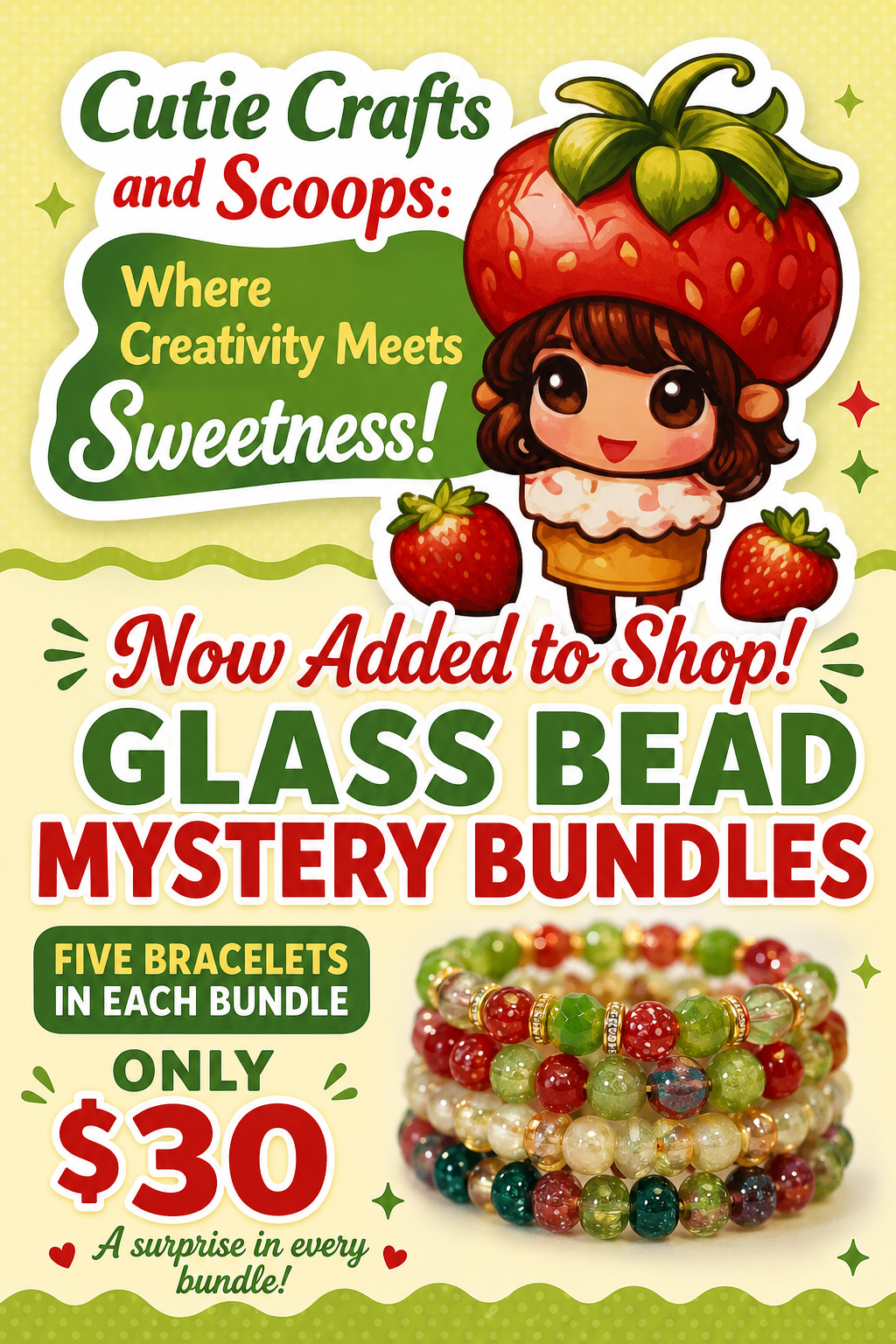 Glass bead bracelet bundle