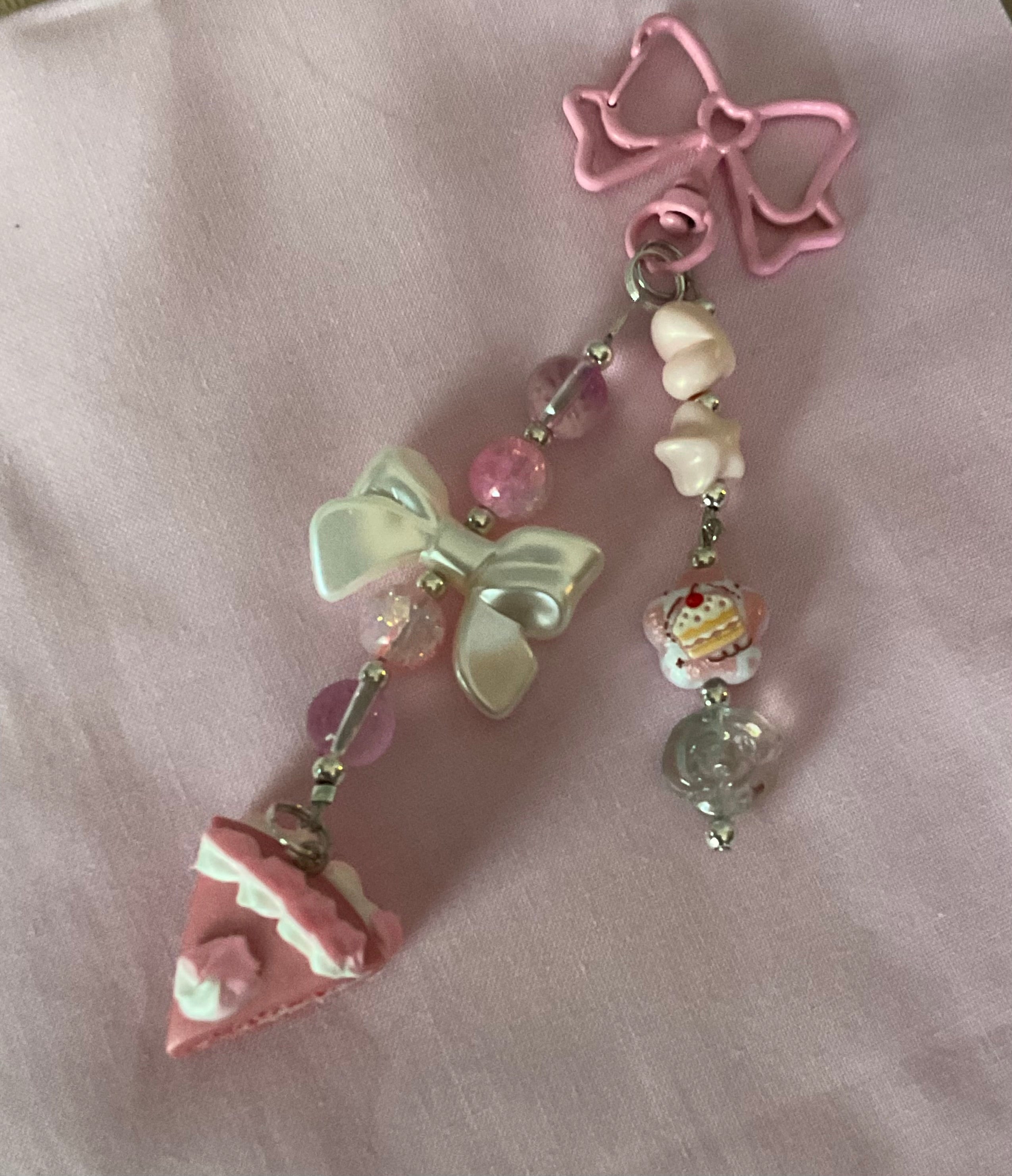 Clay cake key charm