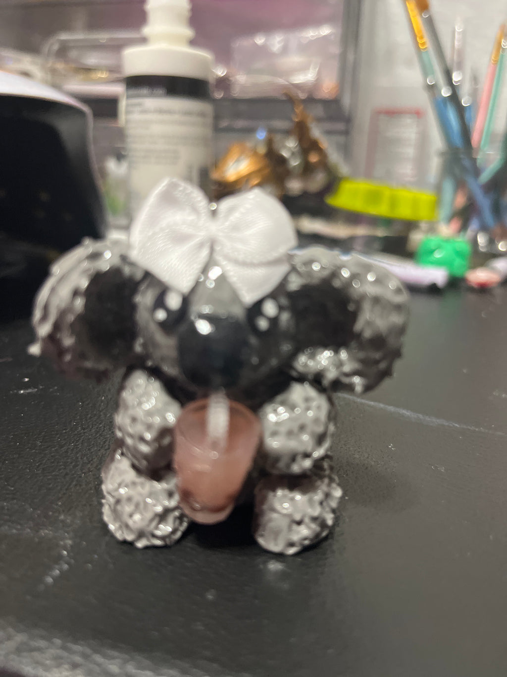 Koala clay figurine with cloth bow