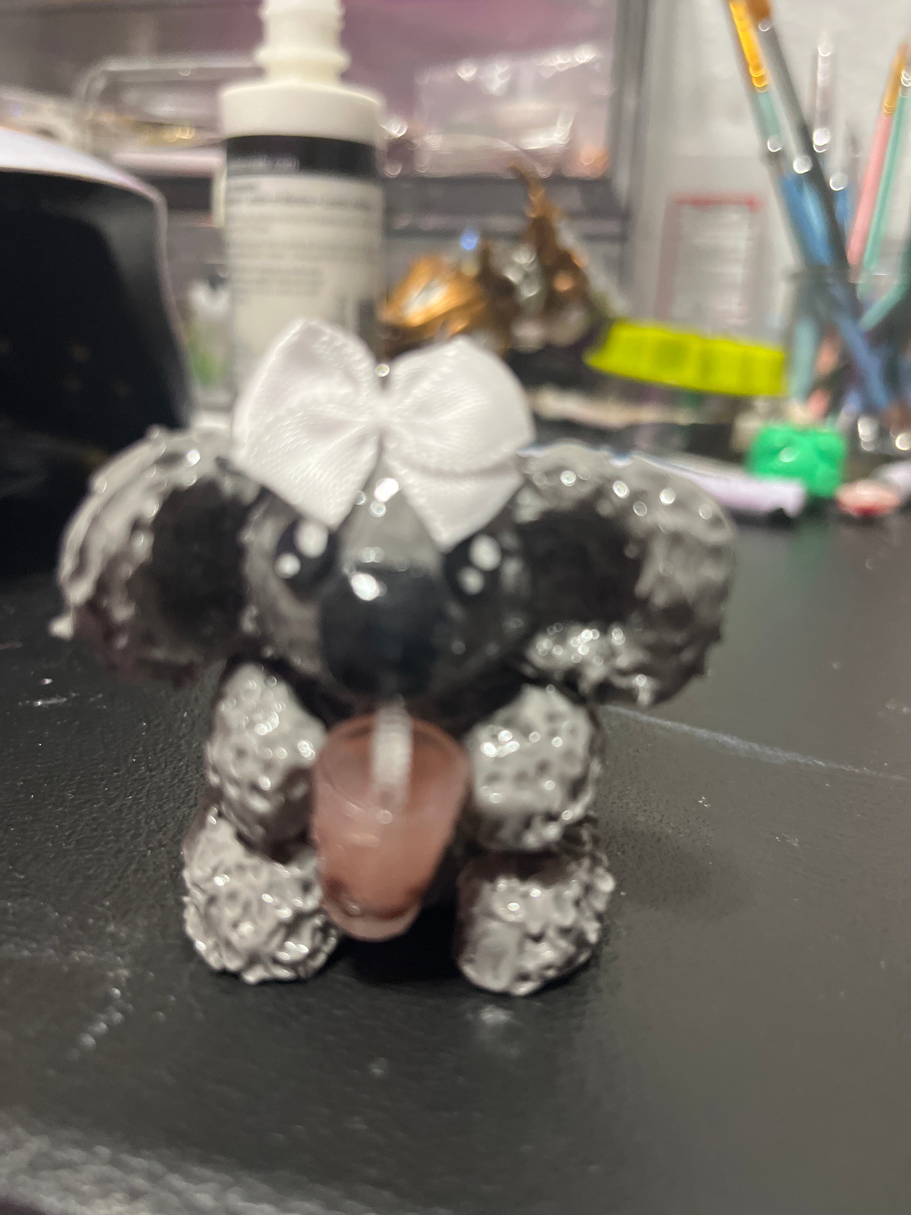Koala clay figurine with cloth bow