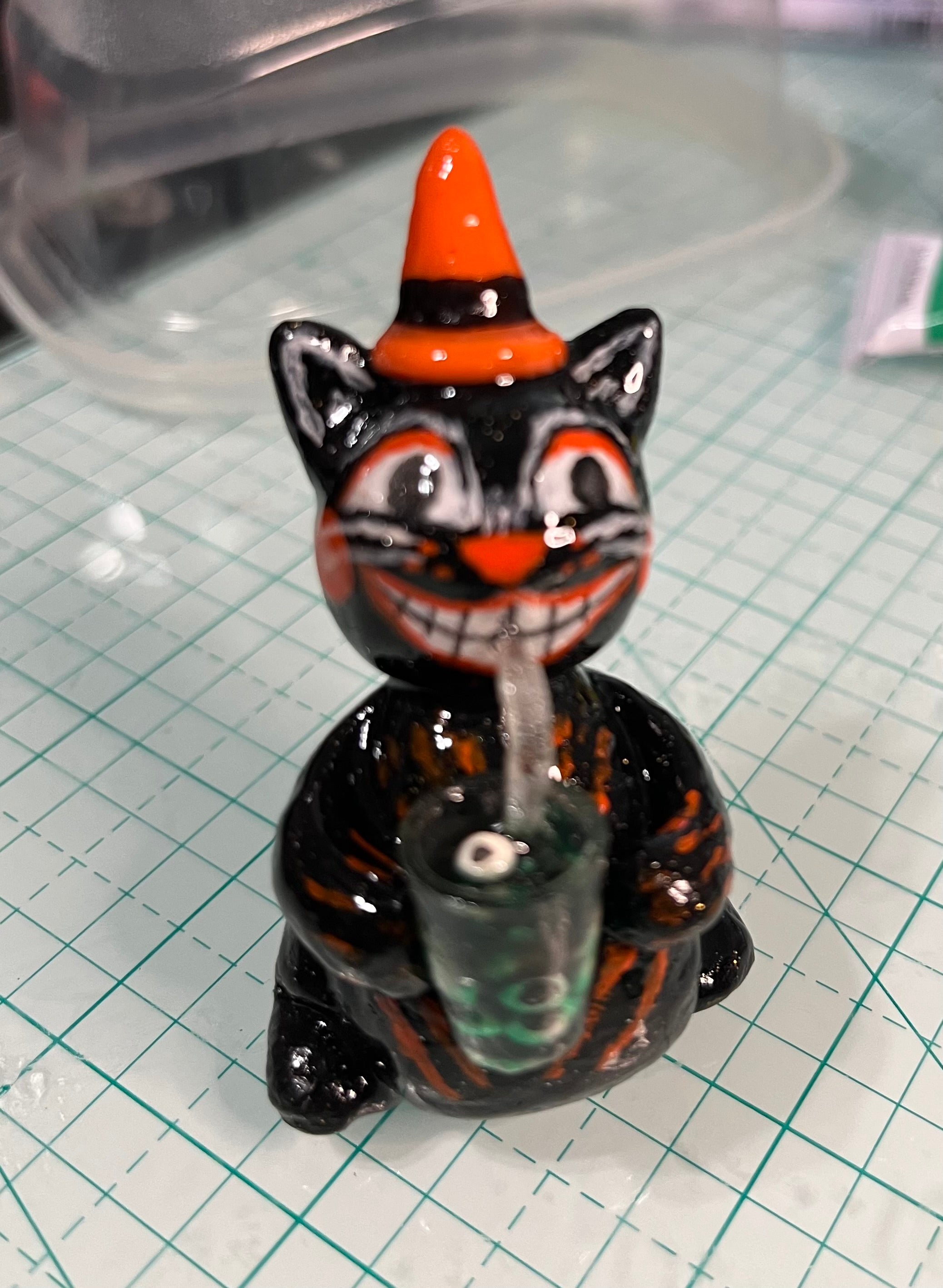 Clay and hand painted clay figure