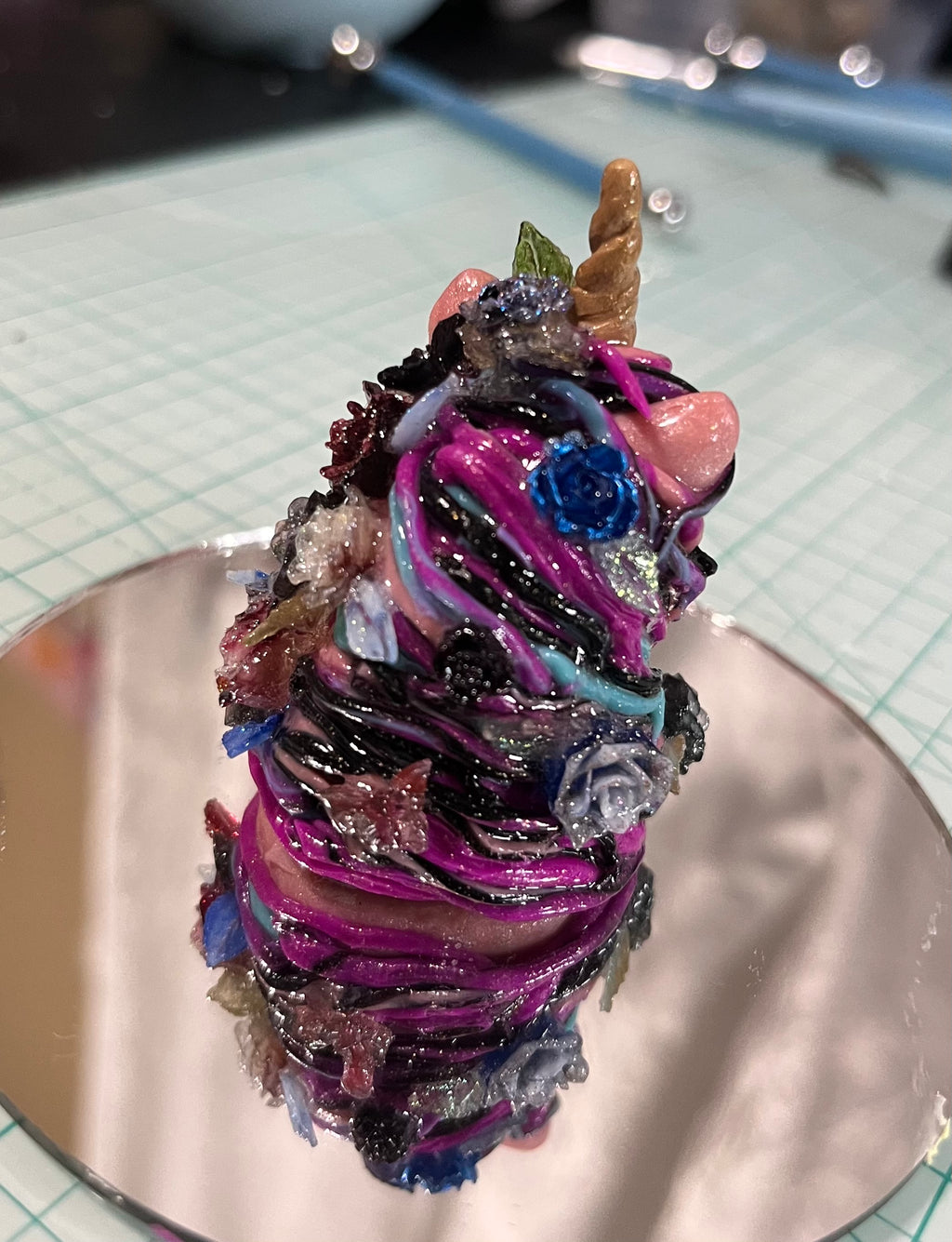Unicorn bundle with hand painted tote and handcrafted figures