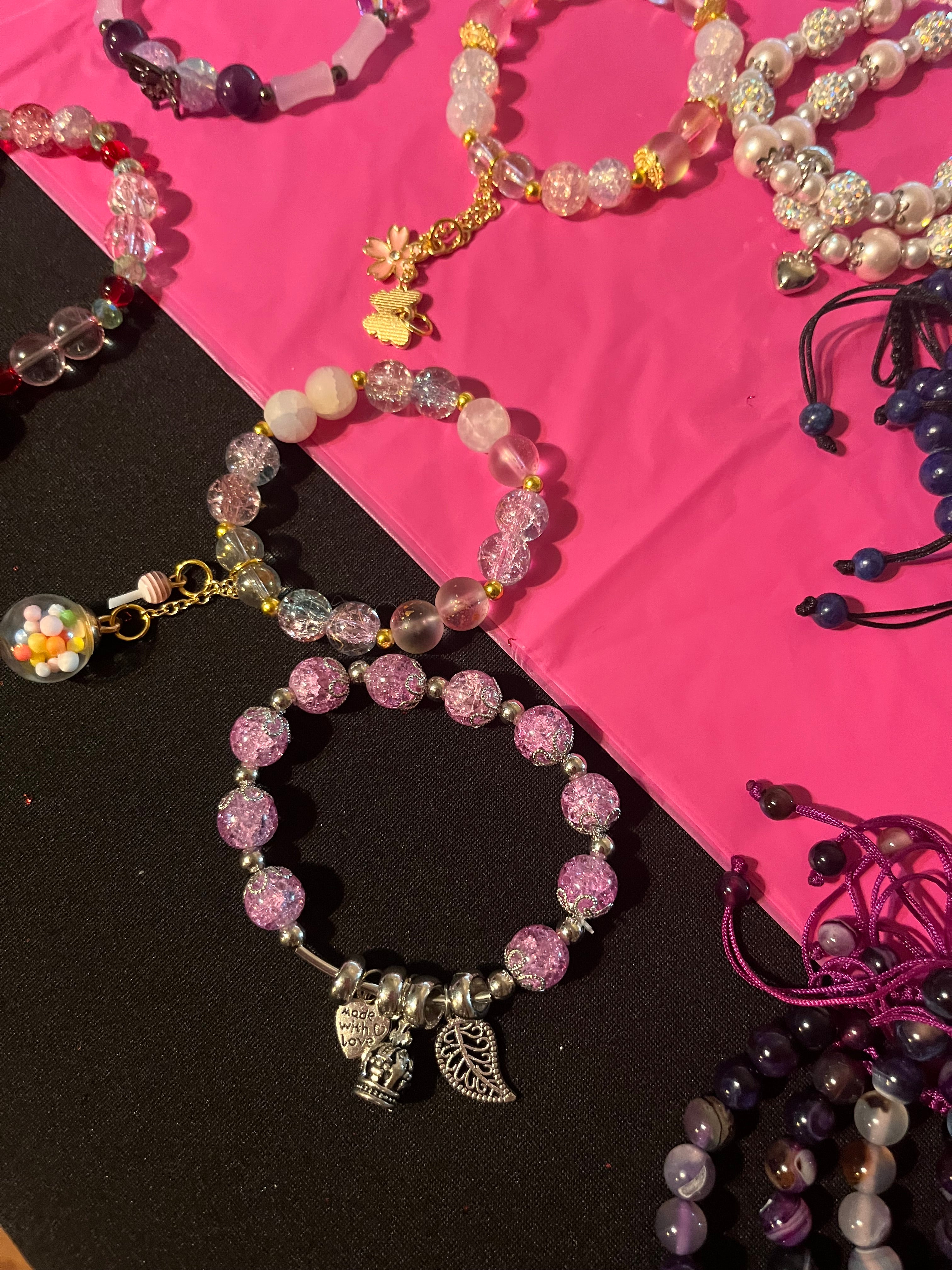 Glass bead bracelet bundle