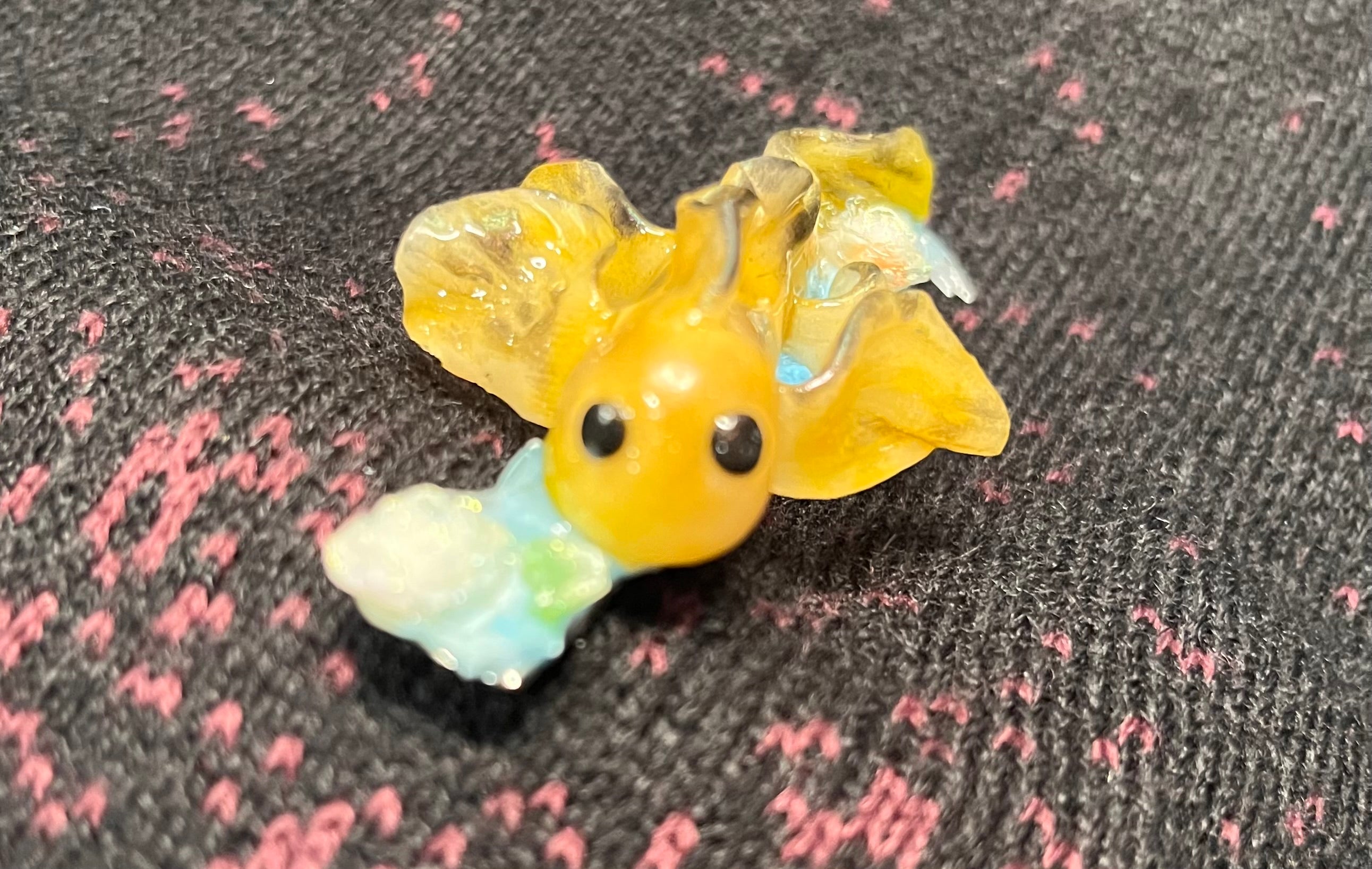 Black and yellow Koi Fish hair clip