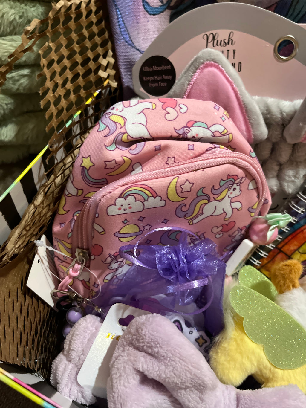 Unicorn bundle with hand painted tote and handcrafted figures