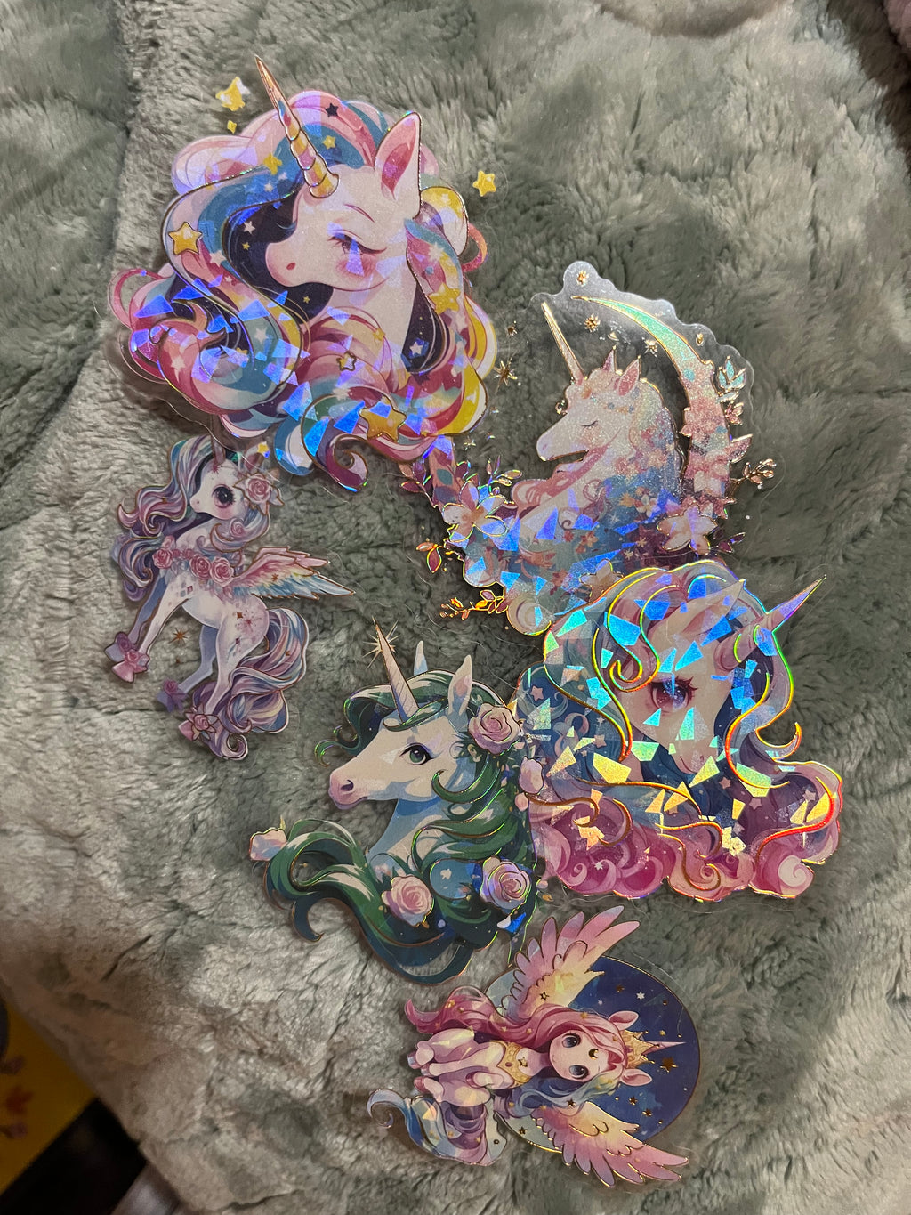 Unicorn bundle with hand painted tote and handcrafted figures