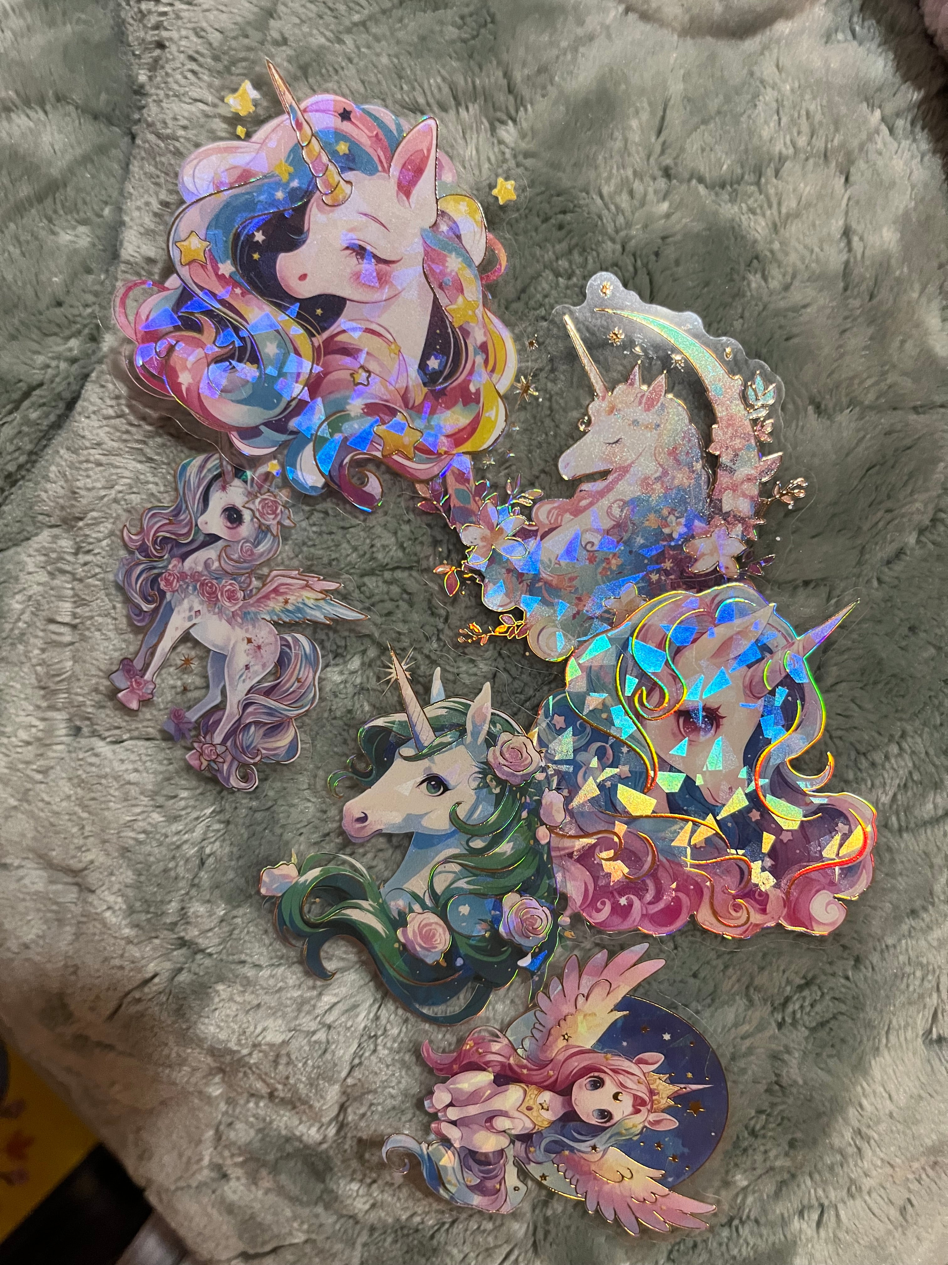 Unicorn bundle with hand painted tote and handcrafted figures