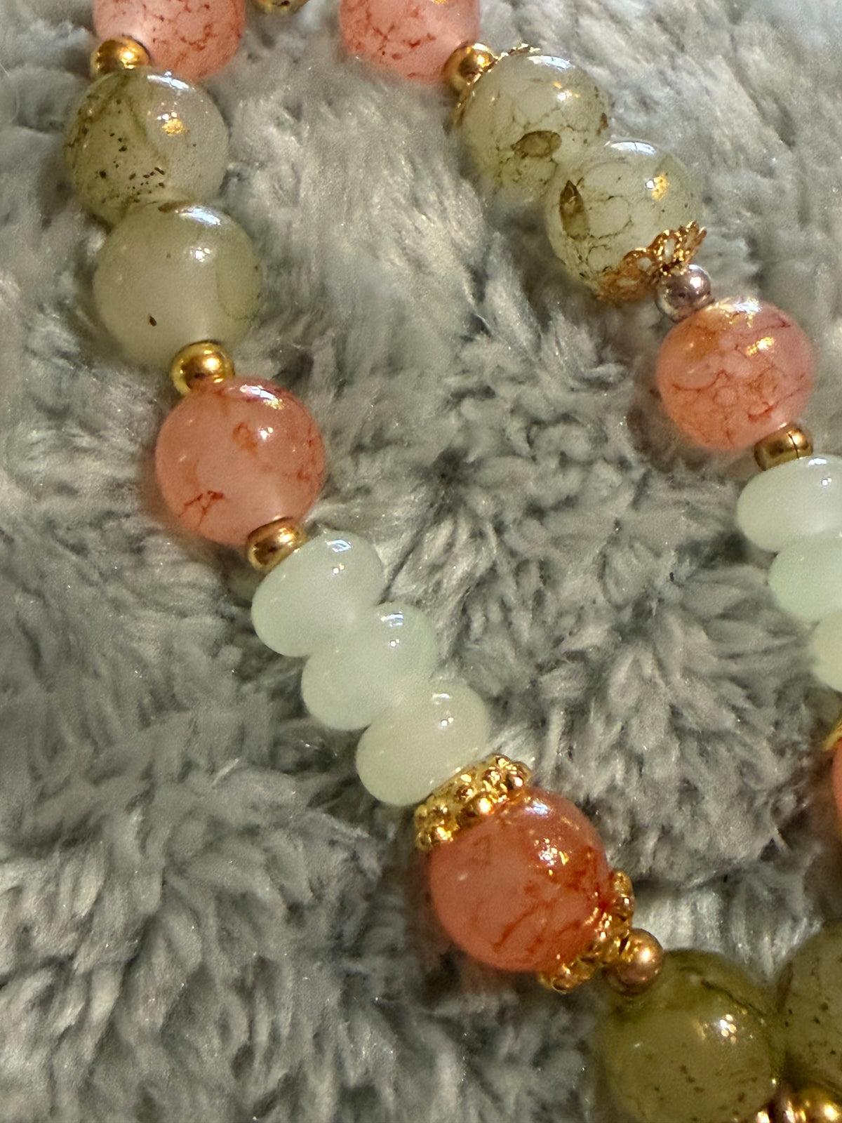 Handcrafted Clay Pumpkin Charm bracelet with Glass beads