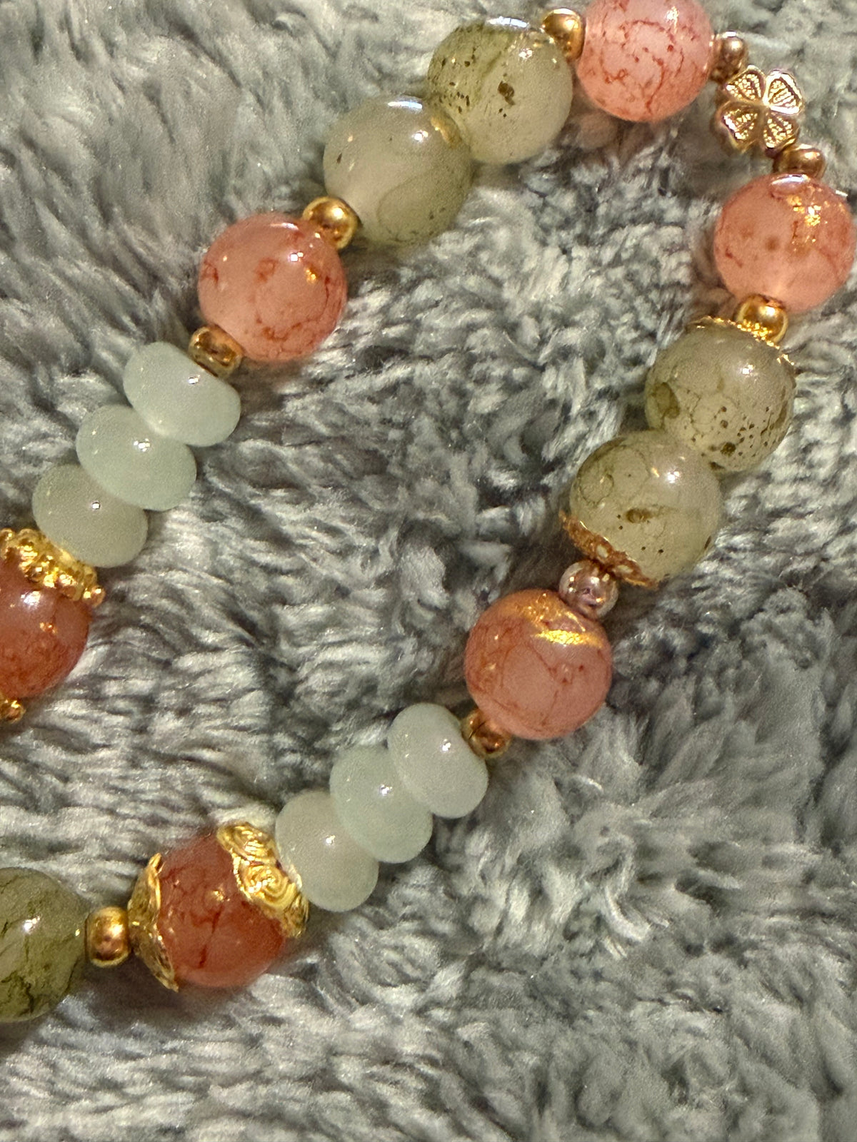 Handcrafted Clay Pumpkin Charm bracelet with Glass beads