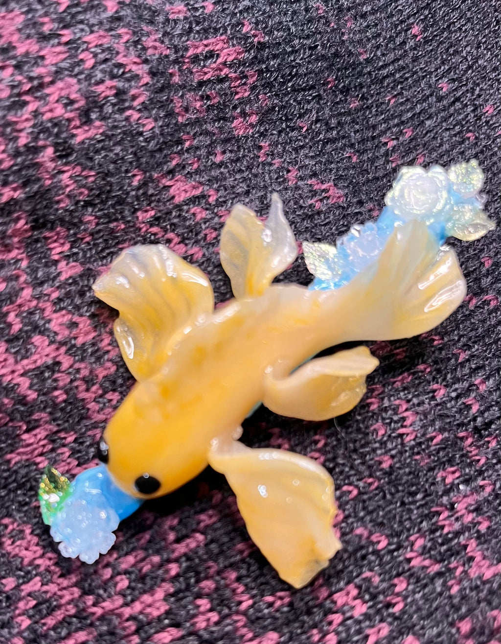 Yellow Koi Fish Hair clip