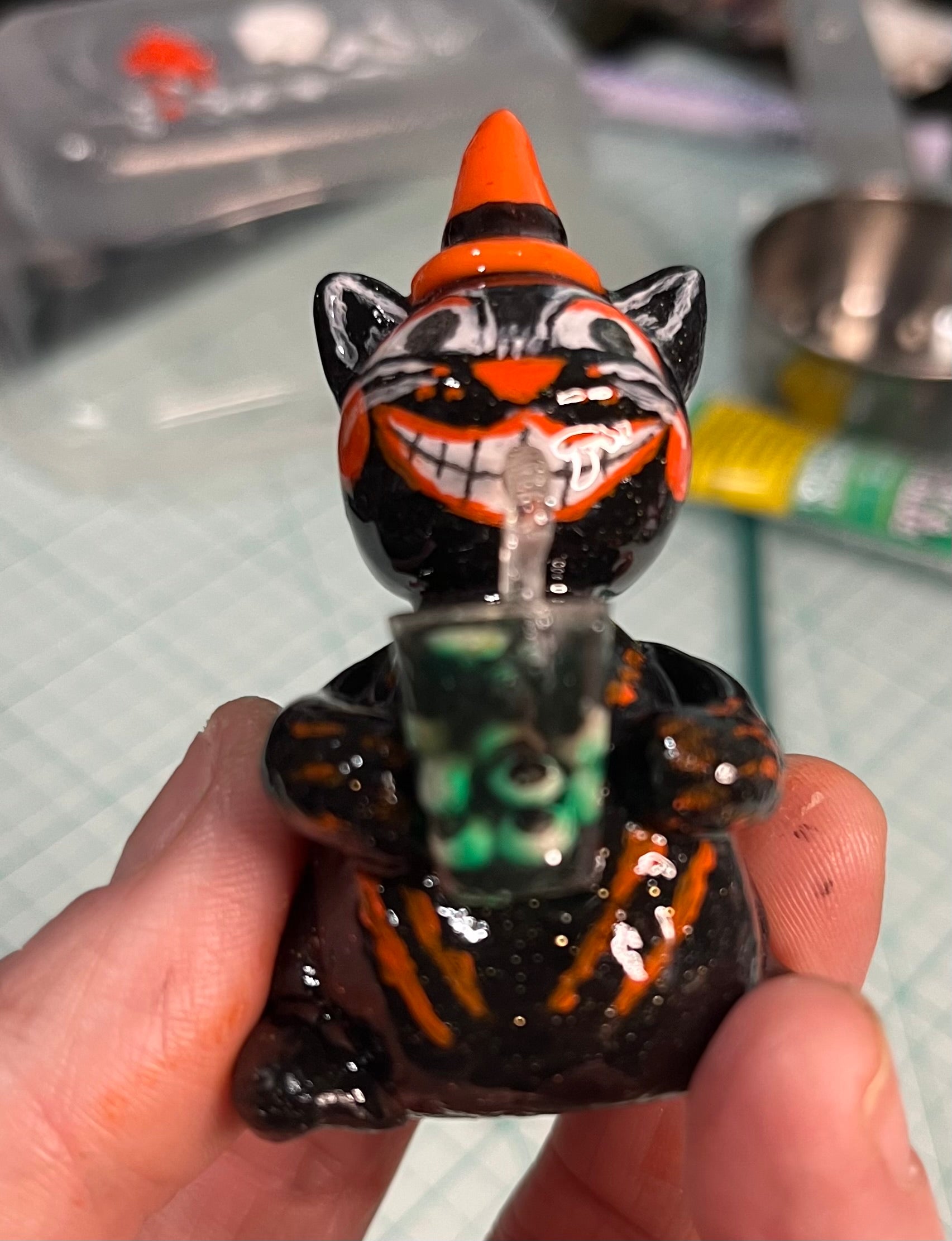 Clay and hand painted clay figure