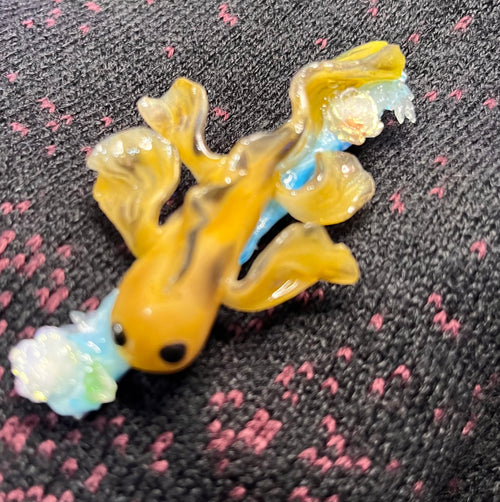 Black and yellow Koi Fish hair clip