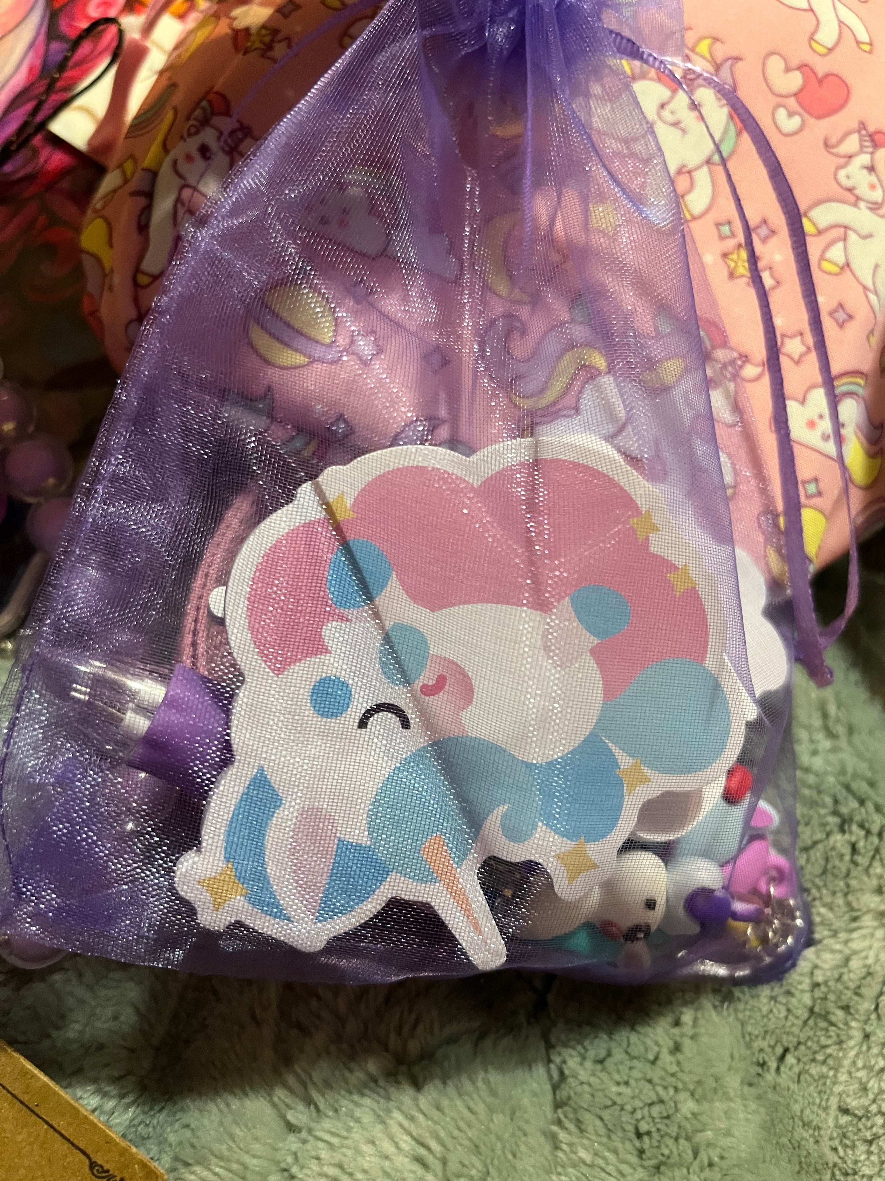 Unicorn bundle with hand painted tote and handcrafted figures