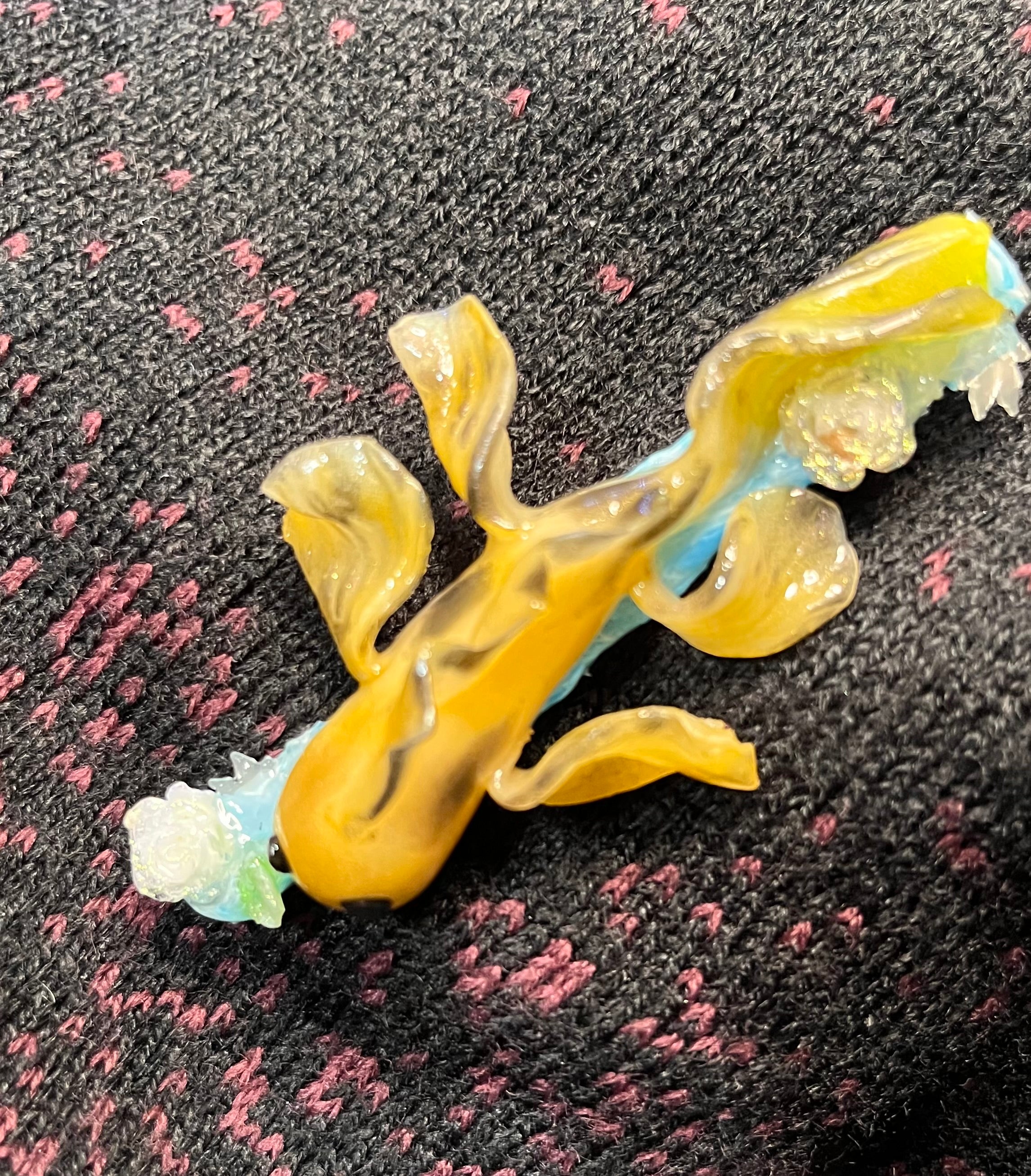 Black and yellow Koi Fish hair clip