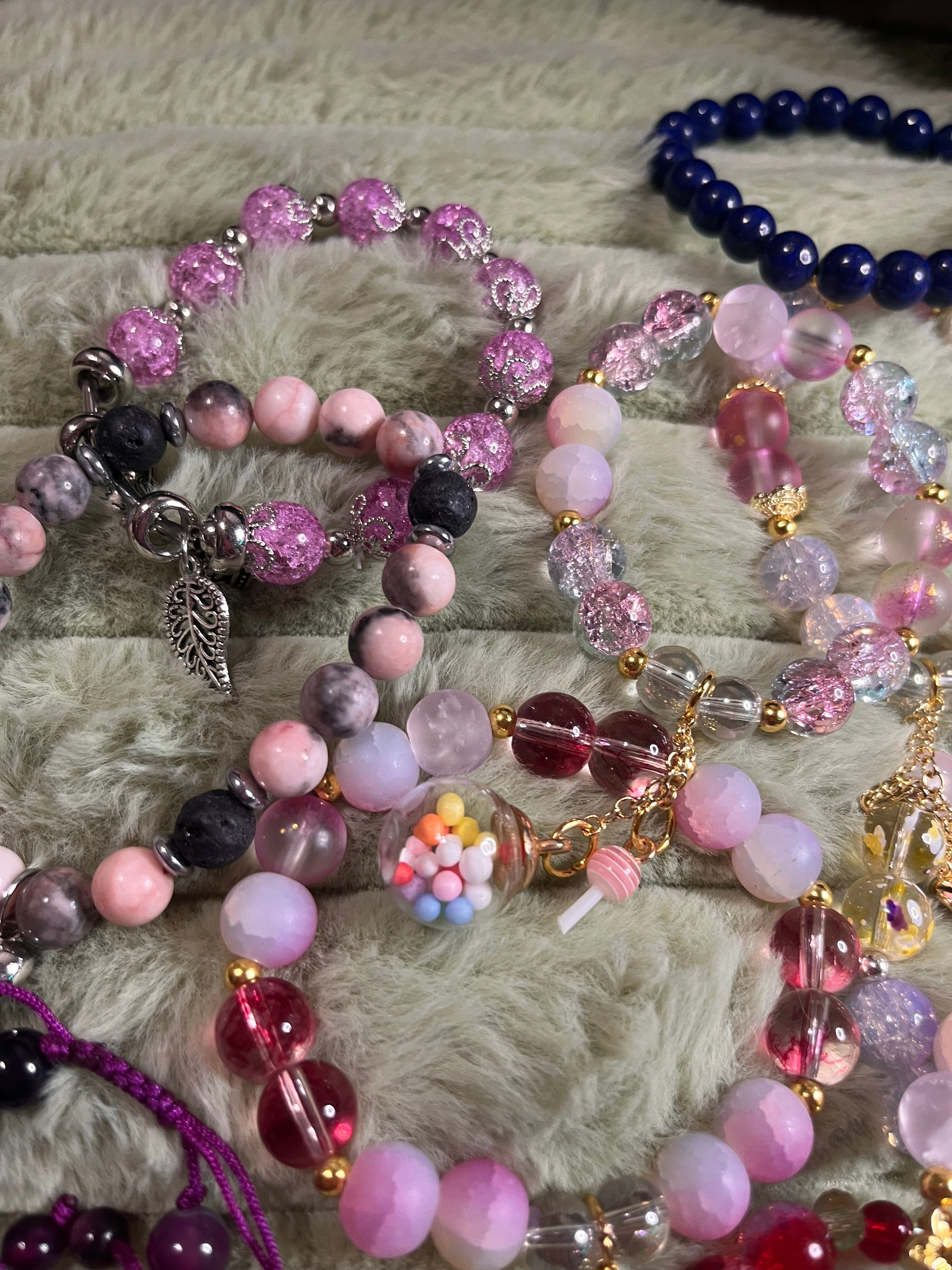 Glass bead bracelet bundle