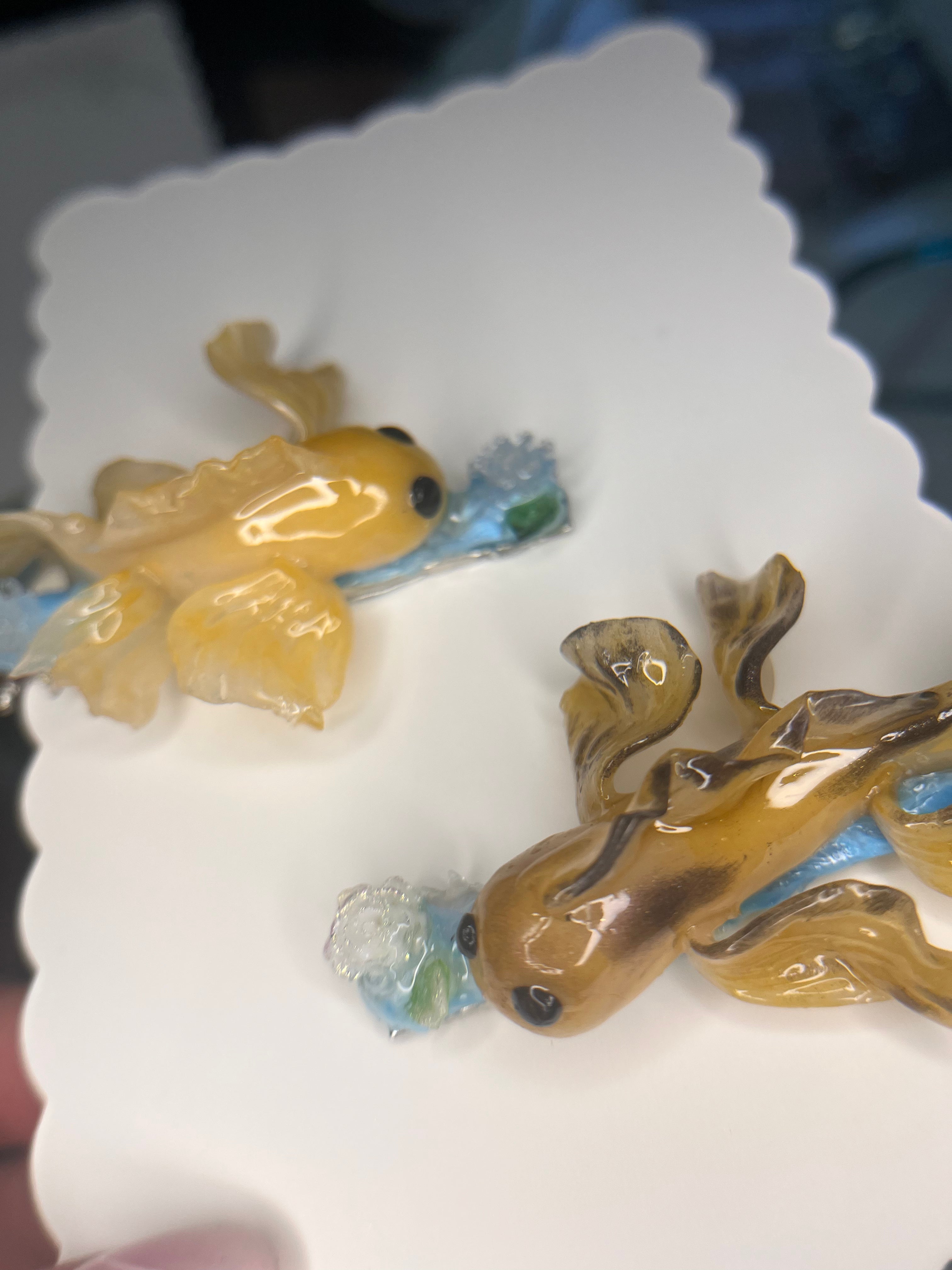 Black and yellow Koi Fish hair clip