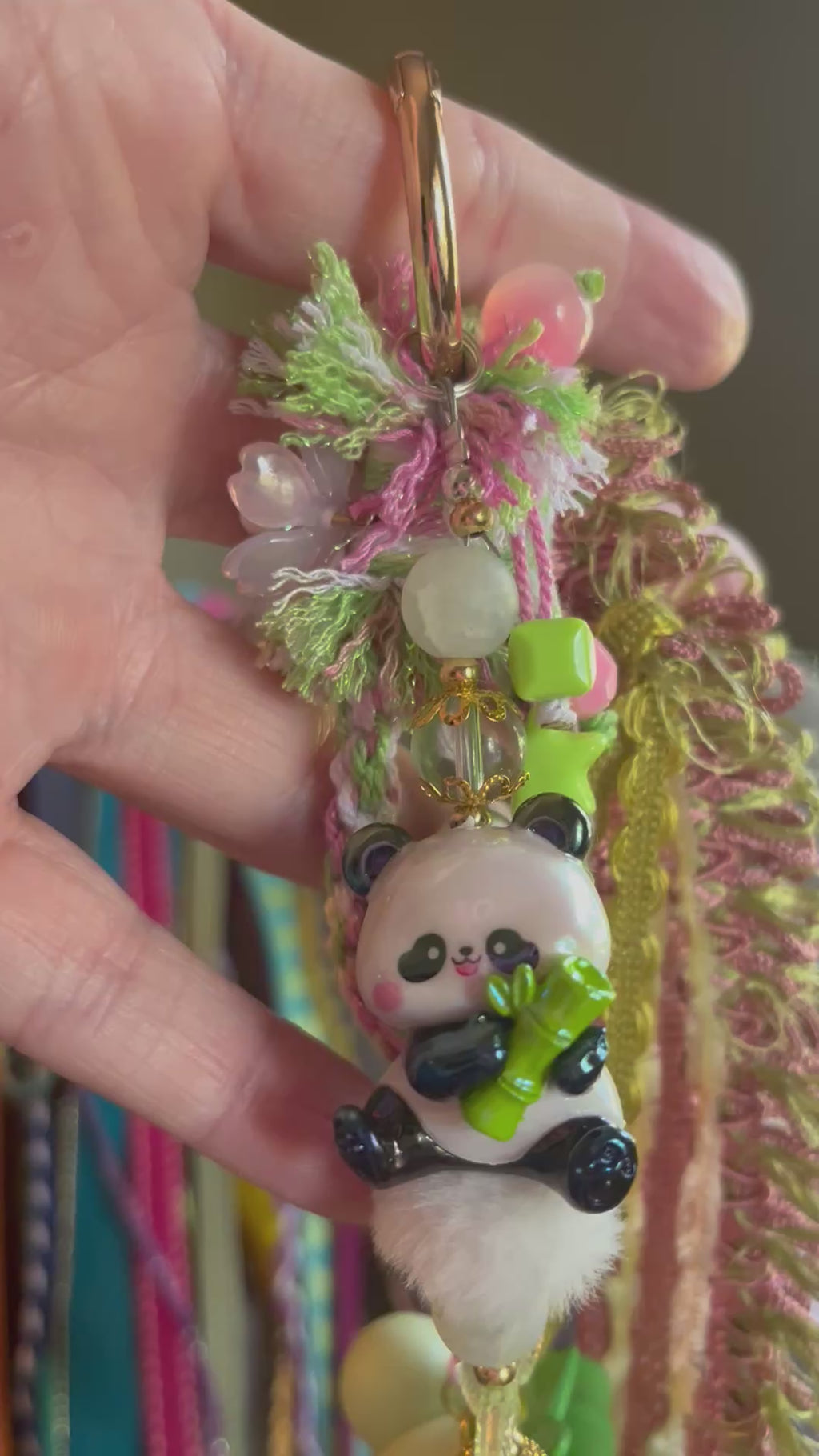 Boba tea panda bag charm