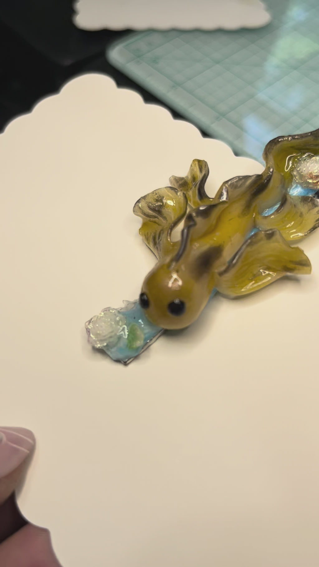 Black and yellow Koi Fish hair clip